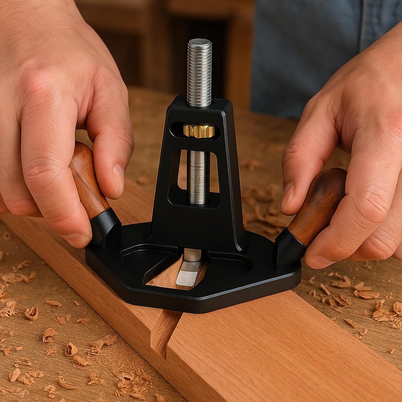 KH866 Router Plane Handheld Woodworking Tool, Quick Adjust with Depth Stop for Tuning Joinery Cutting Dados Grooves Mortise, Mini Bench Planer Flat Bottom Edged, Portable DIY Woodcraft for Surface Smoothing - Image 2